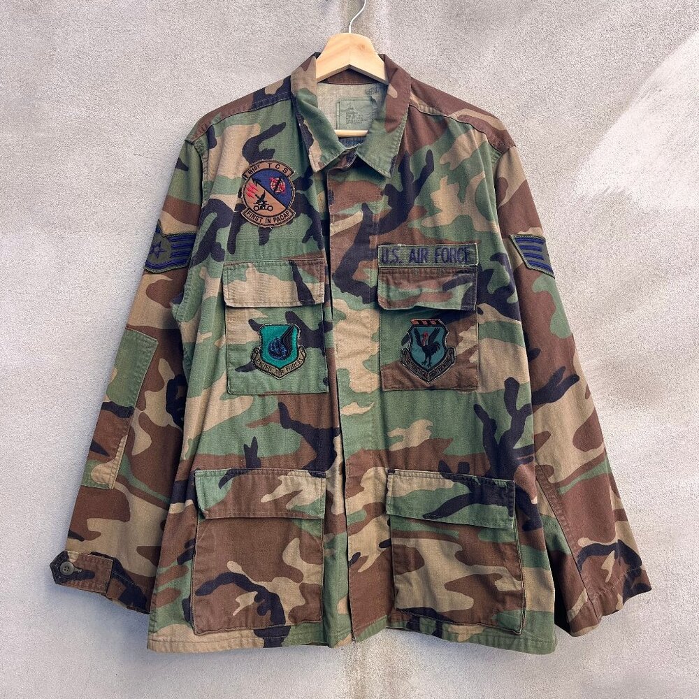 80's USAF Military Woodland Camouflage Combat Jacket - Picture 1 of 5